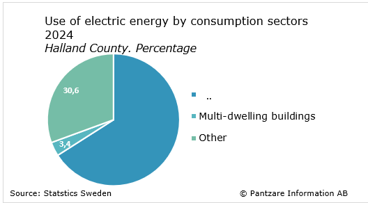 Diagrams bild Use of electric energy by consumption sector
